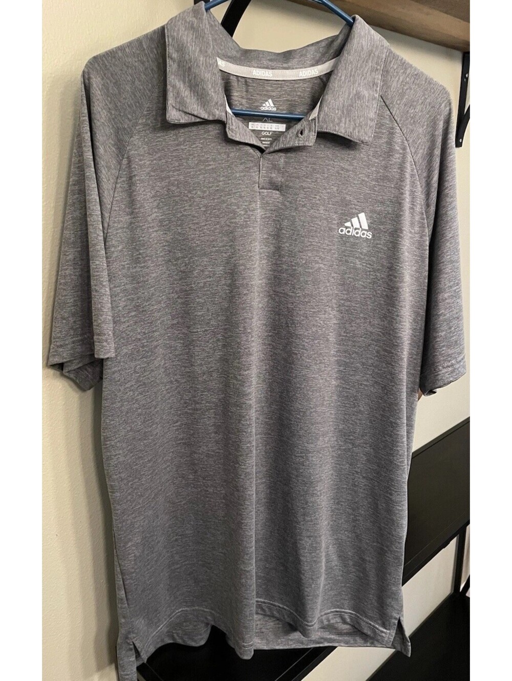 Men’s Heather Gray Adidas Golf Polo Shirt Size XL